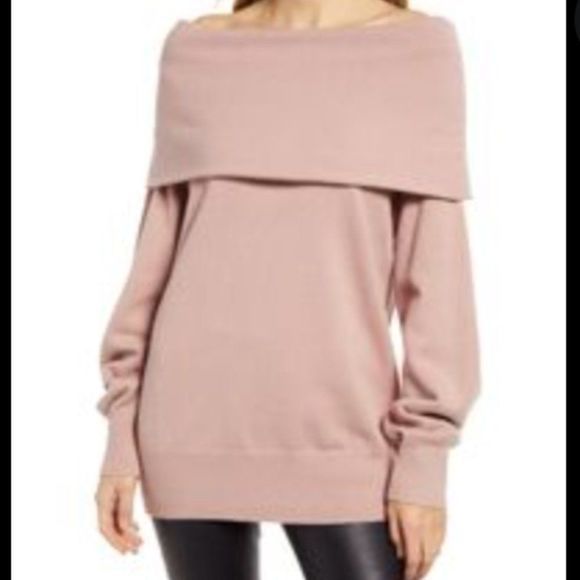NWOT NORDSTROM Oversize Cowl Neck Sweater in Pink Adobe (S) - Picture 8 of 8